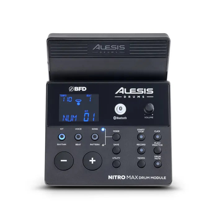 ALESIS® NITRO MAX KIT 8-PIECE ELECTRONIC DRUMKIT 3 CYMBALS & NITRO DRUM MODULE BLUETOOTH AUDIO - EXCLUDES STOOL / THRONE