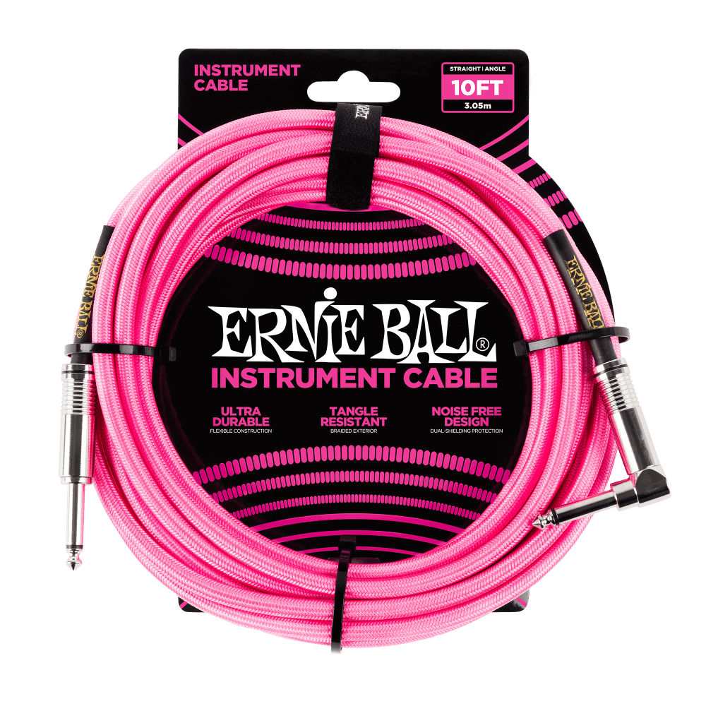 Ernie Ball Instrument Cable - 10' (3M) Braided Straight / Angle