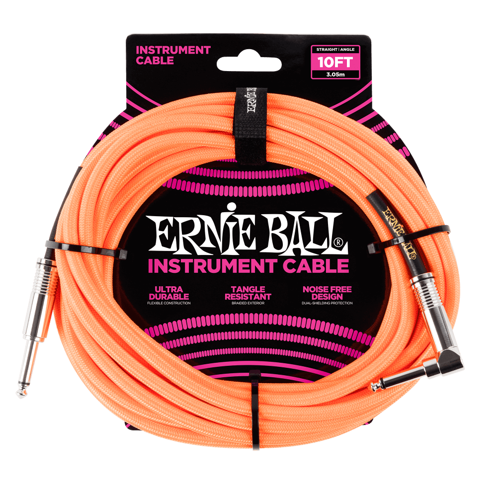 Ernie Ball Instrument Cable - 10' (3M) Braided Straight / Angle
