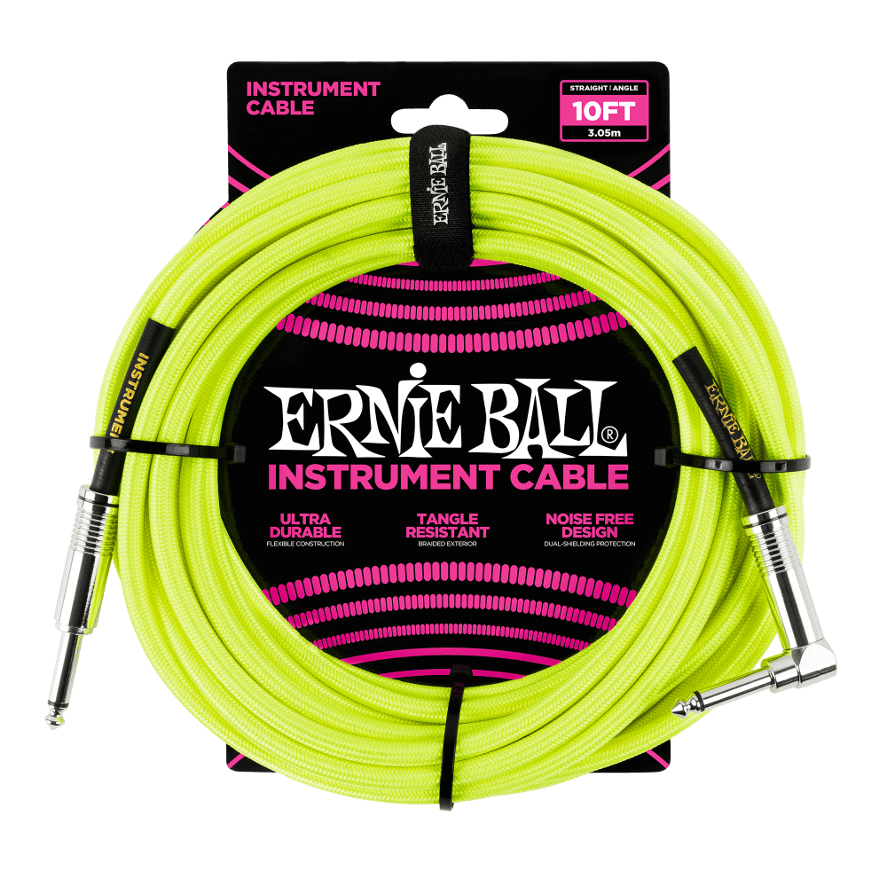 Ernie Ball Instrument Cable - 10' (3M) Braided Straight / Angle