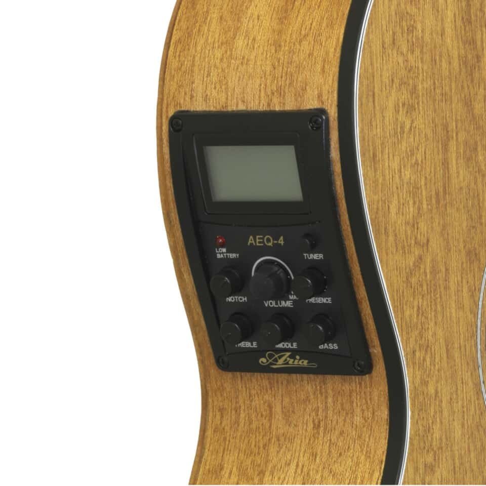 Aria Fet-M1 77mm Thinline Concert - Satin Mahogany (Merenti) - Electric Acoustic Guitar