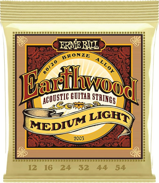 ERNIE BALL EARTHWOOD MED-LIGHT - 012-054 - 80/20 BRONZE ACOUSTIC GUITAR STRING SET 2003