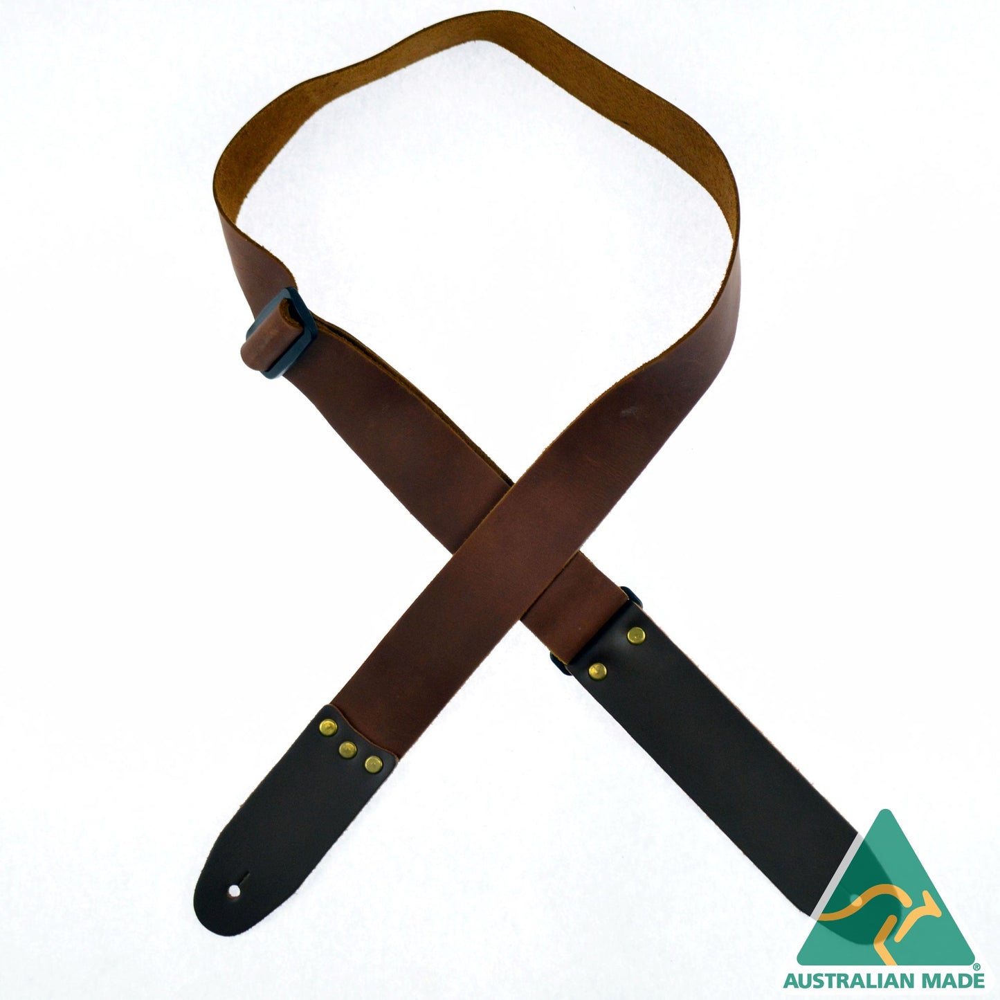 Colonial Leather 2″ Brown Soft Leather Slide Adjustable Guitar Strap