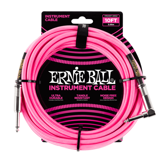 Ernie Ball Braided Instrument Cable Straight/Angle 10ft