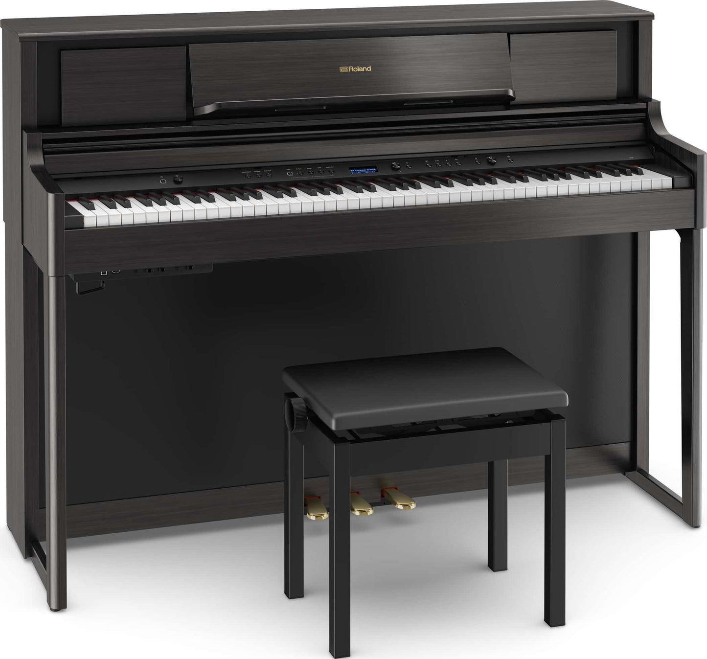Roland LX705CH Pure Acoustic 88 Note Premium Digital Piano - Black Charcoal - Incl. KSL705CH